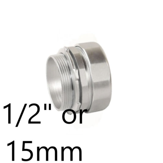 Local 1/2 EMT Connector Compression 15mm