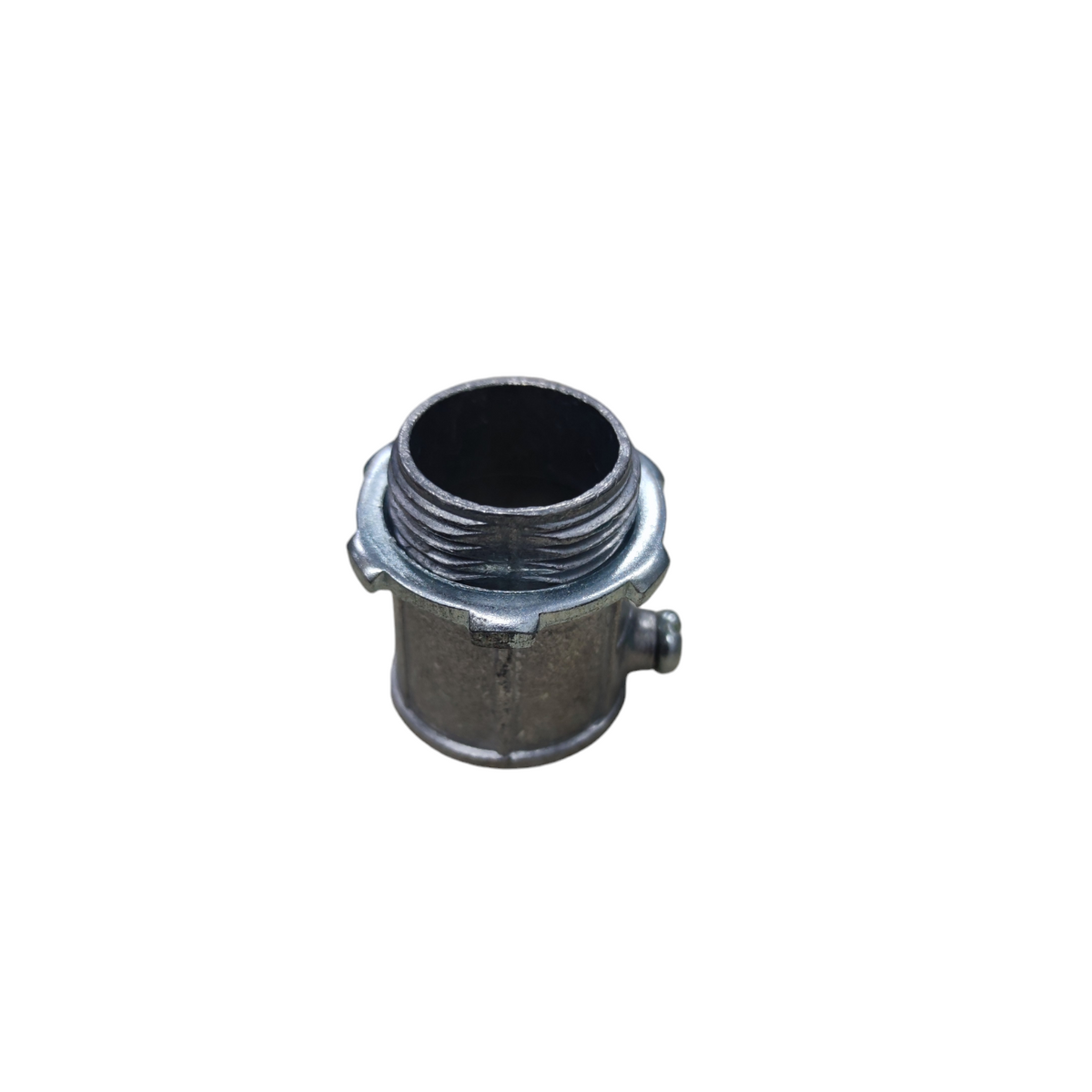 Local EMT connector with lock nut made of durable metal for secure electrical fittings