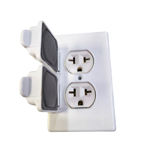 Eagle Weatherproof 2 Gang Tandem Outlet with Ground White 15A 250V CAT1962877-IC Electx electrical Supply