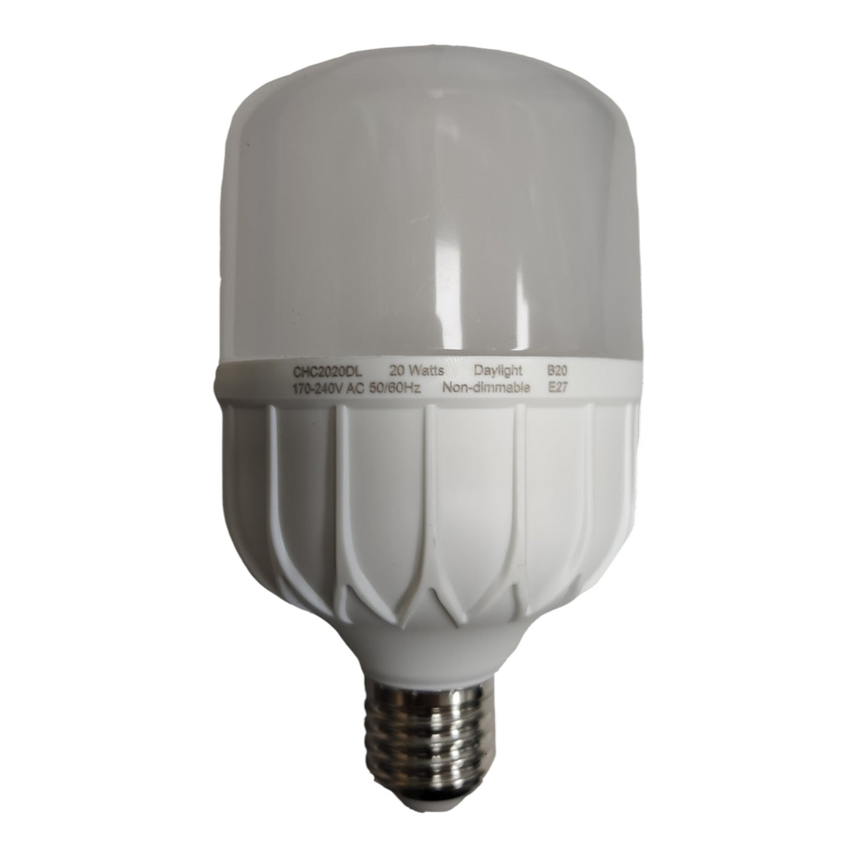 White LED light bulb on a white background