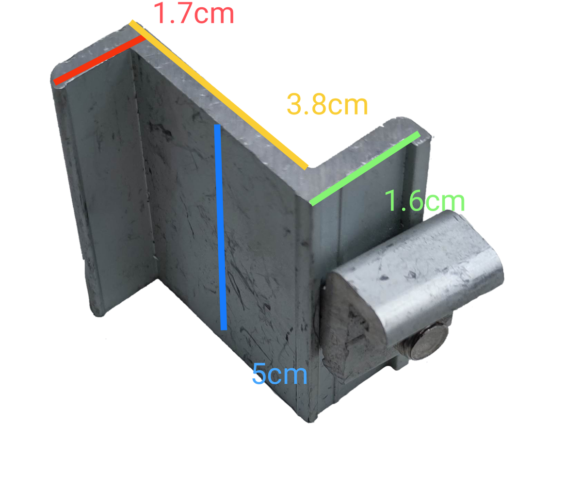 Electx solar panel end clamp 50mm made of durable metal with precise measurements for reliable installation