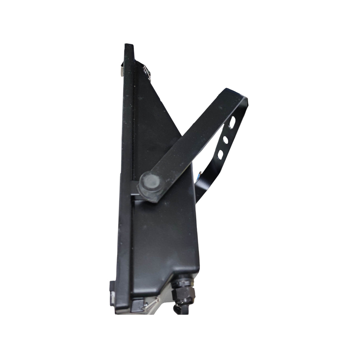 Black metal bracket on a white background