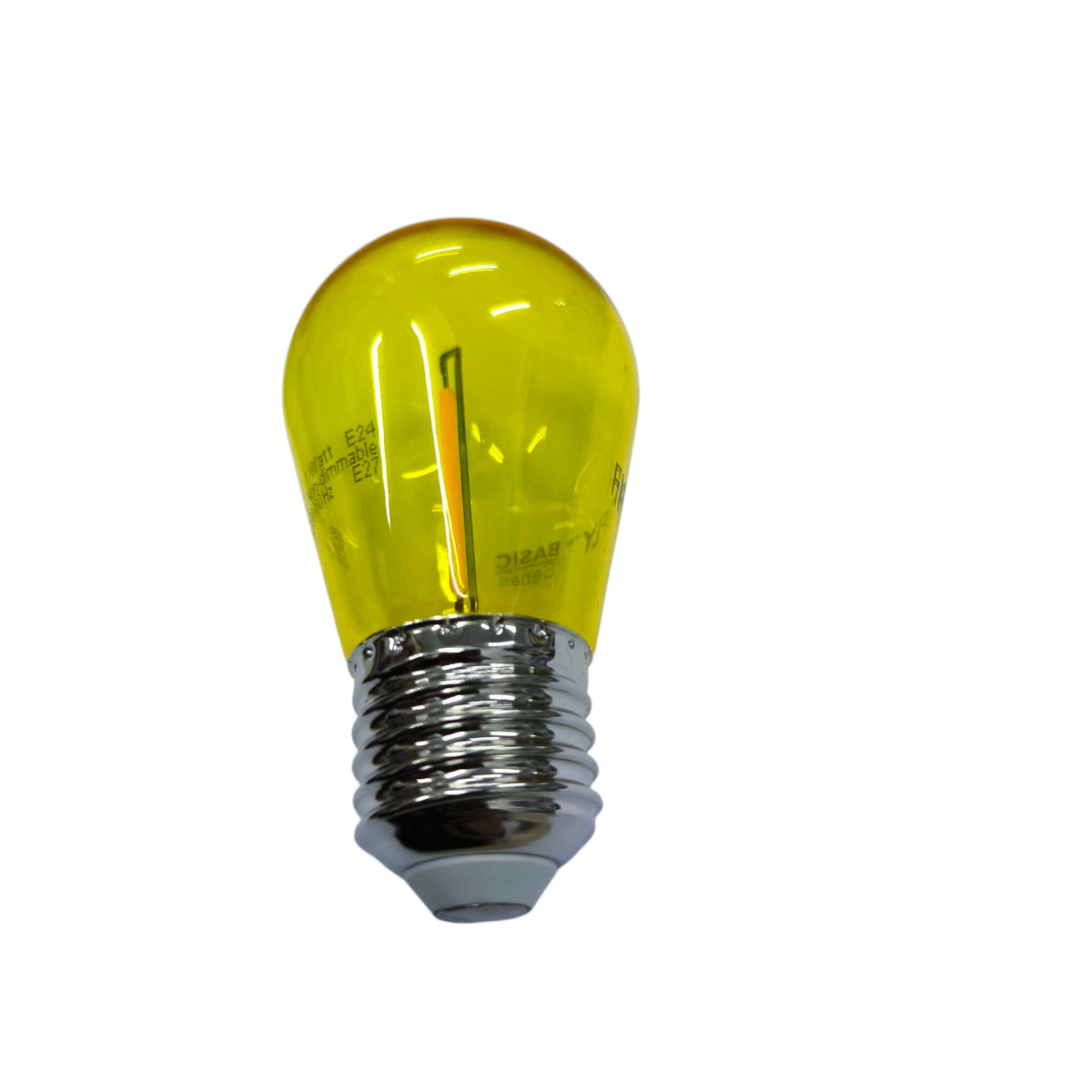 Yellow light bulb on a white background