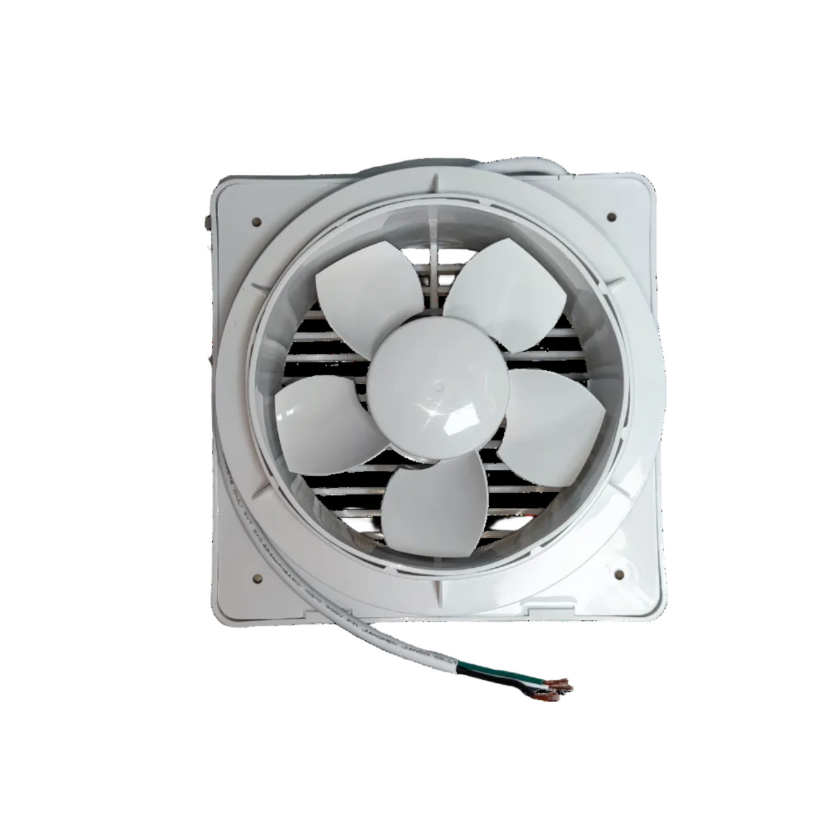 6 inch exhaust fan 220V by Electx Electrical Supply with white blades and square frame