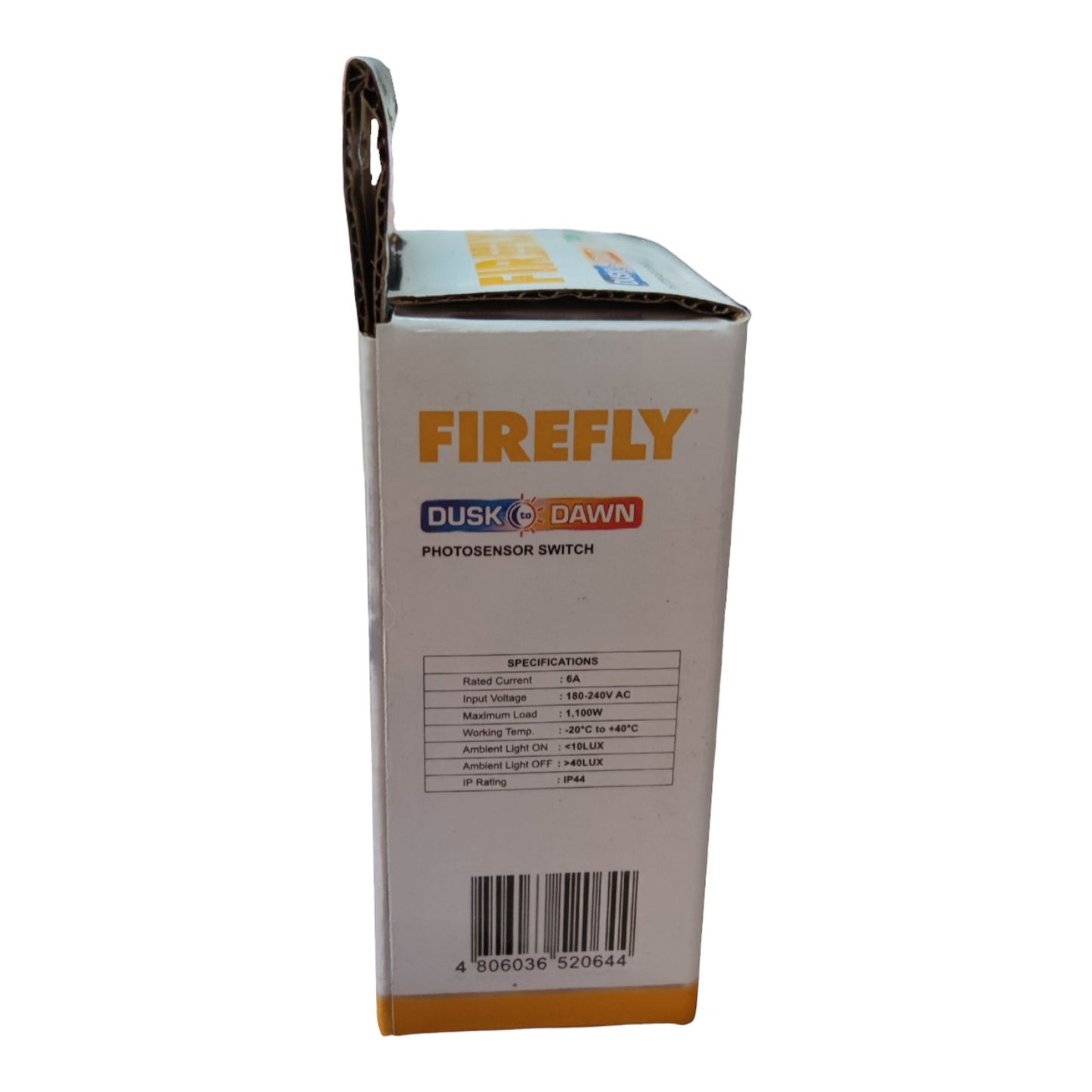 Box with 'Firefly' branding and specifications on a white background