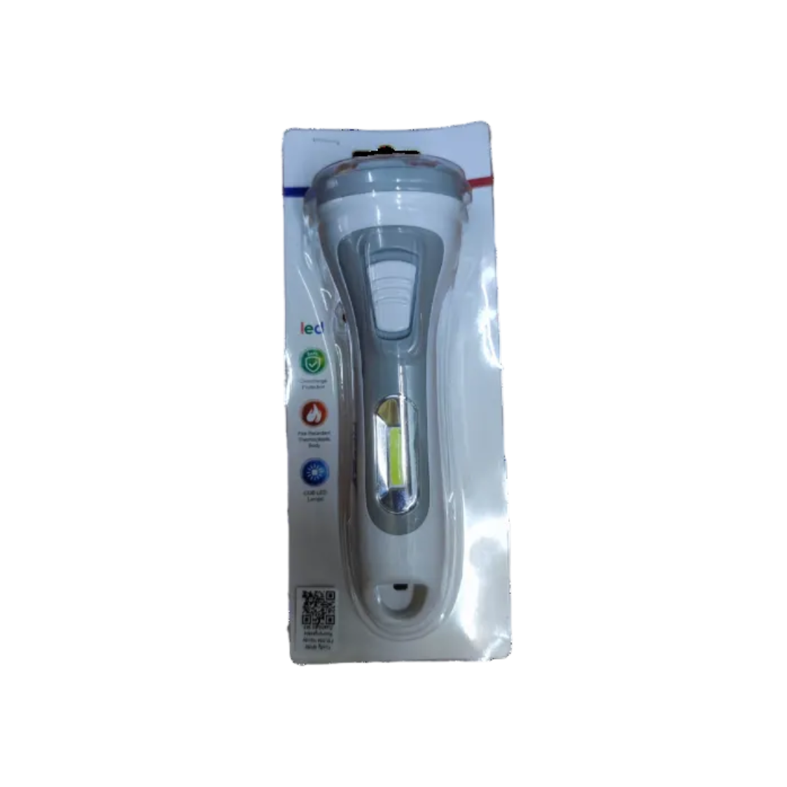 Firefly rechargeable flashlight 3W in white packaging with multiple brightness settings