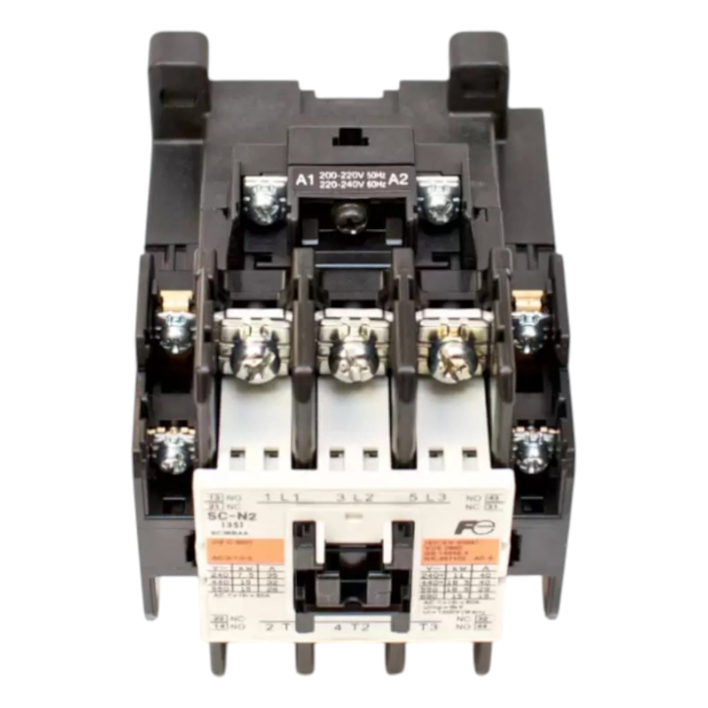 Electrical contactor on a white background