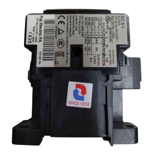 Electrical contactor with a visible brand logo on a white background