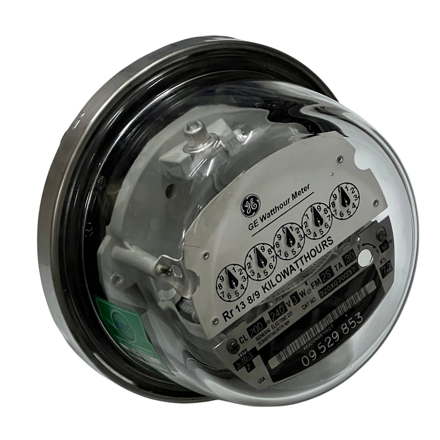 GE I-70-S FM2S KWH Meter Analog Type 3 Wire Single Phase CL200 I70S 4 Jaws 240V 60Hz Electx Electrical Supply 7