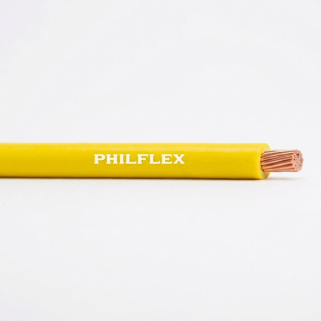 Philflex THW 2.0mm 14/7 150 Meters/Roll PVC Insulated,Flame Retardant Heat, Oil, and Moisture Resistantt Wire 600V 75° Yellow