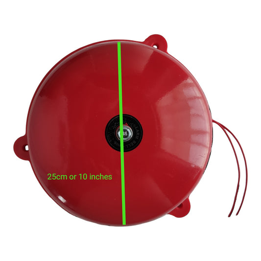 Grippes 10 Inches Fire Alarm Bell Red Round Bell 250mm 220VAC Electx Electrical Supply