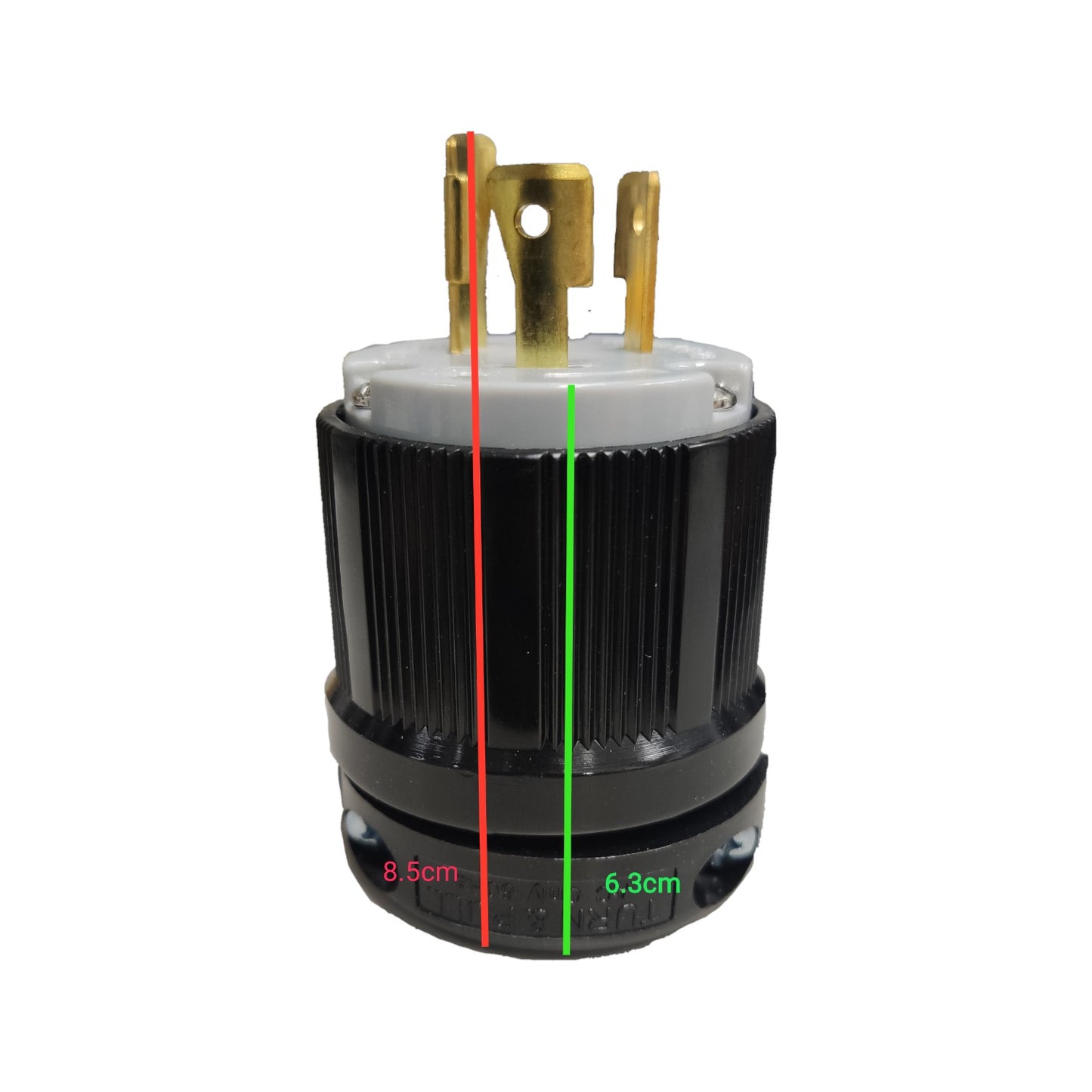 Grippes 20A Twist Lock Plug with Twist Lock Outlet Cord Connector Type 2P+E (3P) 250V (NEMA L6) BL620P with BL620C, Twistlock Plug and Outlet Cord Connector Type 20A 2P+E (3P) Electx Electrical Supply