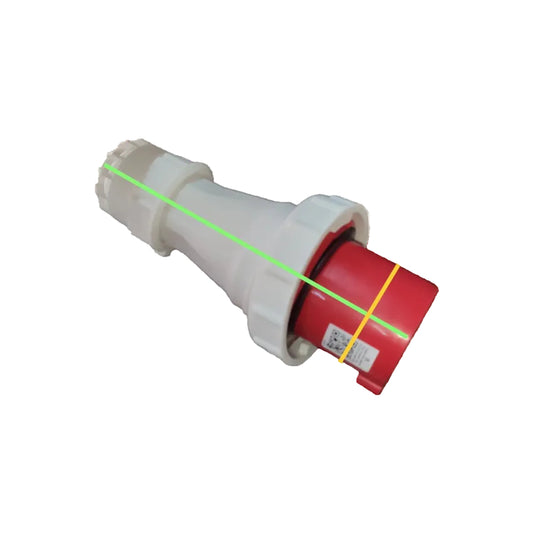 Plumbing fitting with measurements on a white background