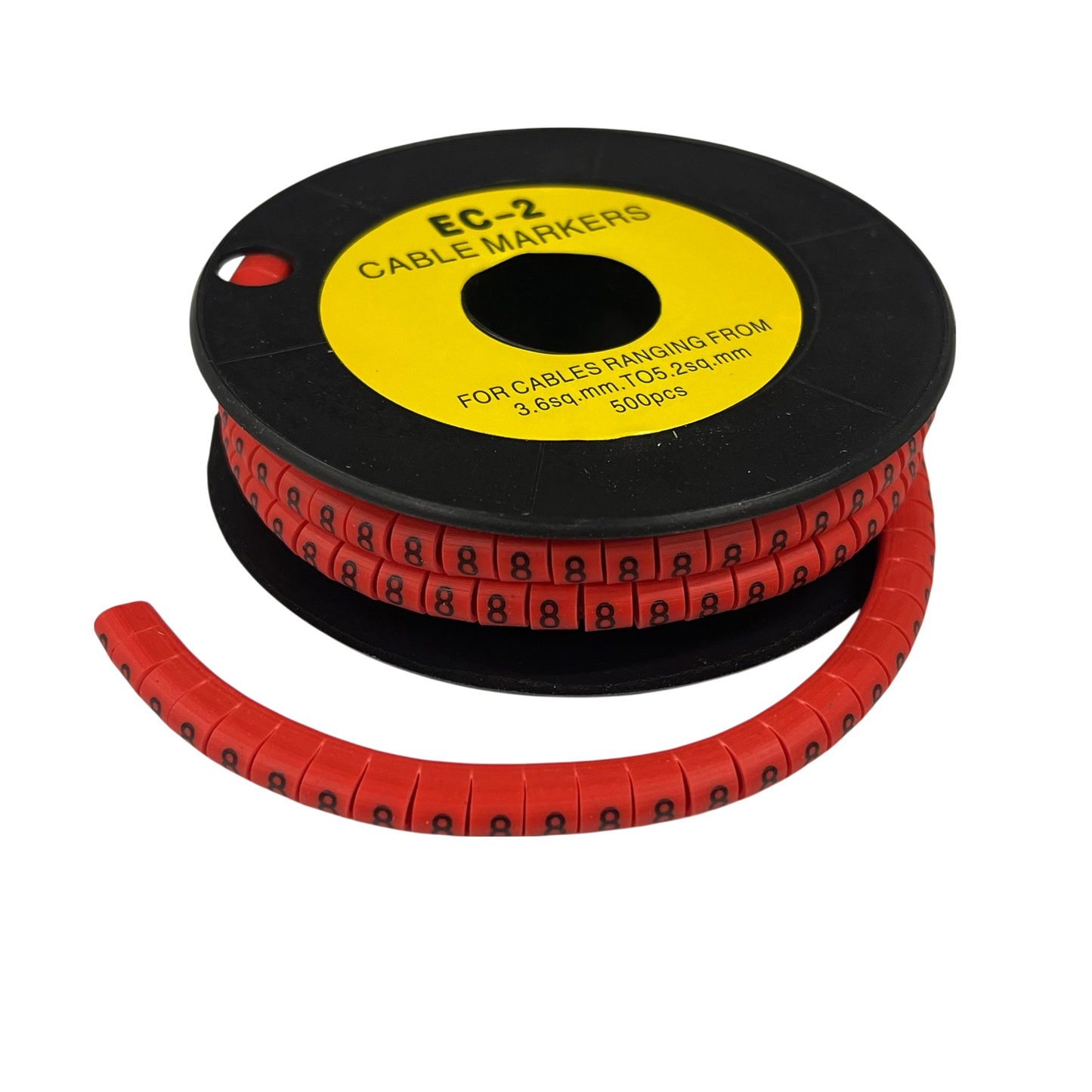 Grippes (8) Cable Marker 3.6mm to 5.2mm 500pcs per Roll Red