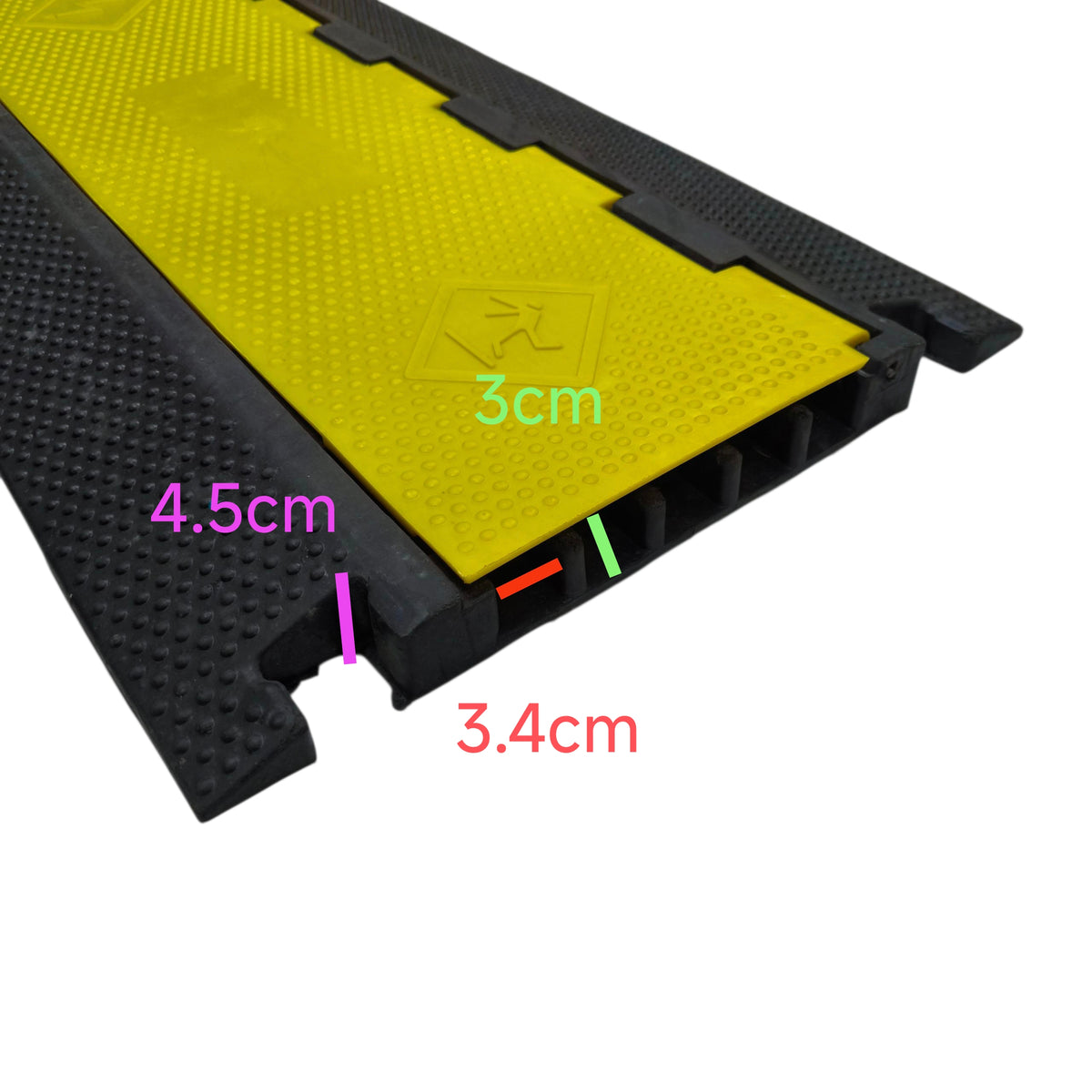 Grippes Cable Ramp Protector 5 Channel in black and yellow for safe cable management and protection