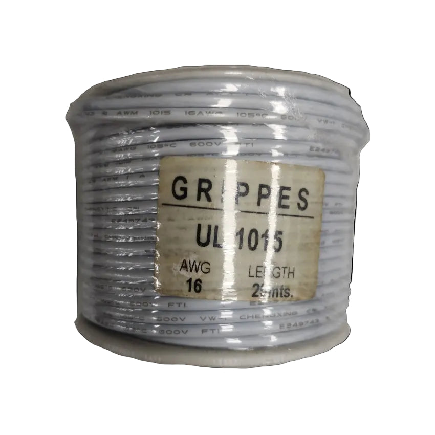 Grippes 16 AWG White Hook Up Wire 25M UL1015 Stranded Appliance Wiring