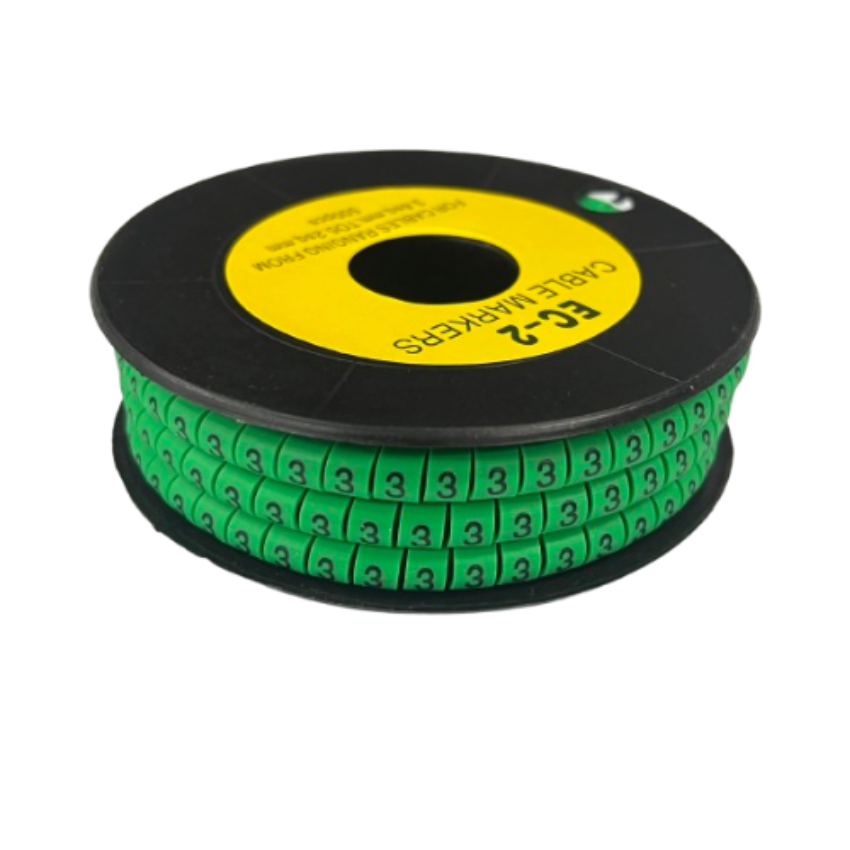 Grippes (3) Cable Marker 3.6mm to 5.2mm 500pcs EC-2G Wire Tagging