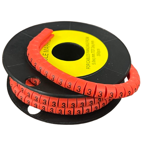 Grippes (3) Cable Marker Red 5.0mm to 7.2mm 350pcs