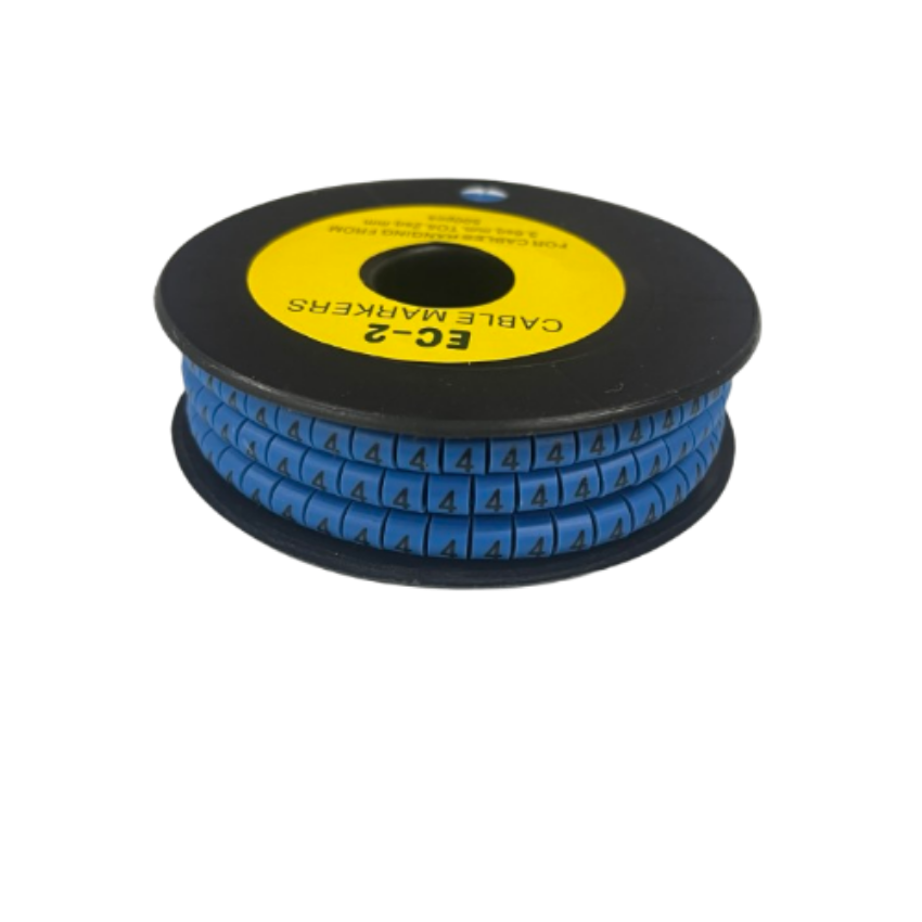 Grippes (4) Cable Marker 3.6mm to 5.2mm Color Blue 1roll 500pcs EC-2B Wire Tagging