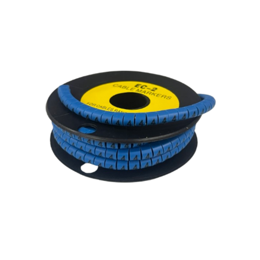 Grippes (4) Cable Marker 3.6mm to 5.2mm Color Blue 1roll 500pcs EC-2B Wire Tagging