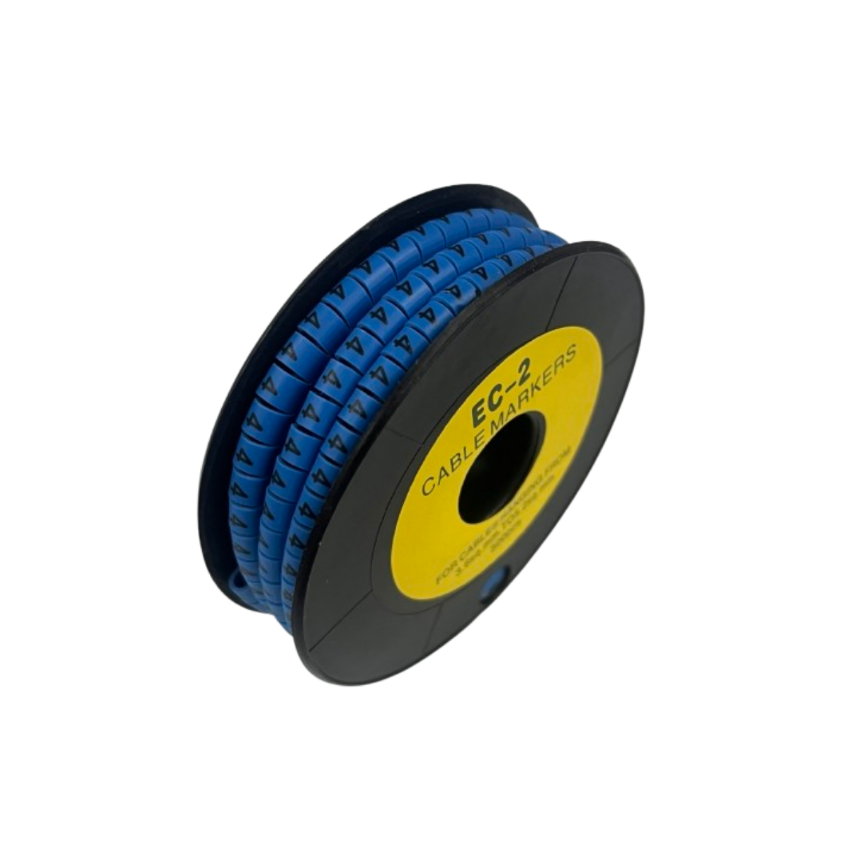 Grippes (4) Cable Marker 3.6mm to 5.2mm Color Blue 1roll 500pcs EC-2B Wire Tagging