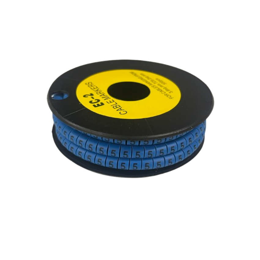 Grippes (5) Cable Marker 3.6mm to 5.2mm Color Blue 1roll 500pcs EC-2B Wire Tagging