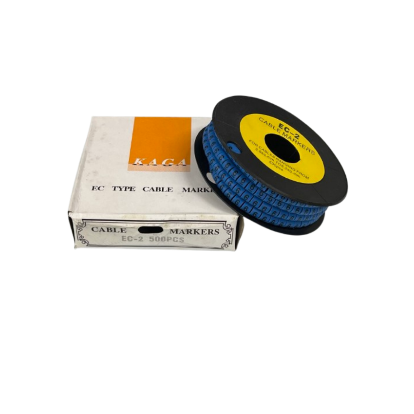 Grippes (6) Cable Marker 3.6mm to 5.2mm Color Blue 1roll 500pcs EC-2B Wire Tagging