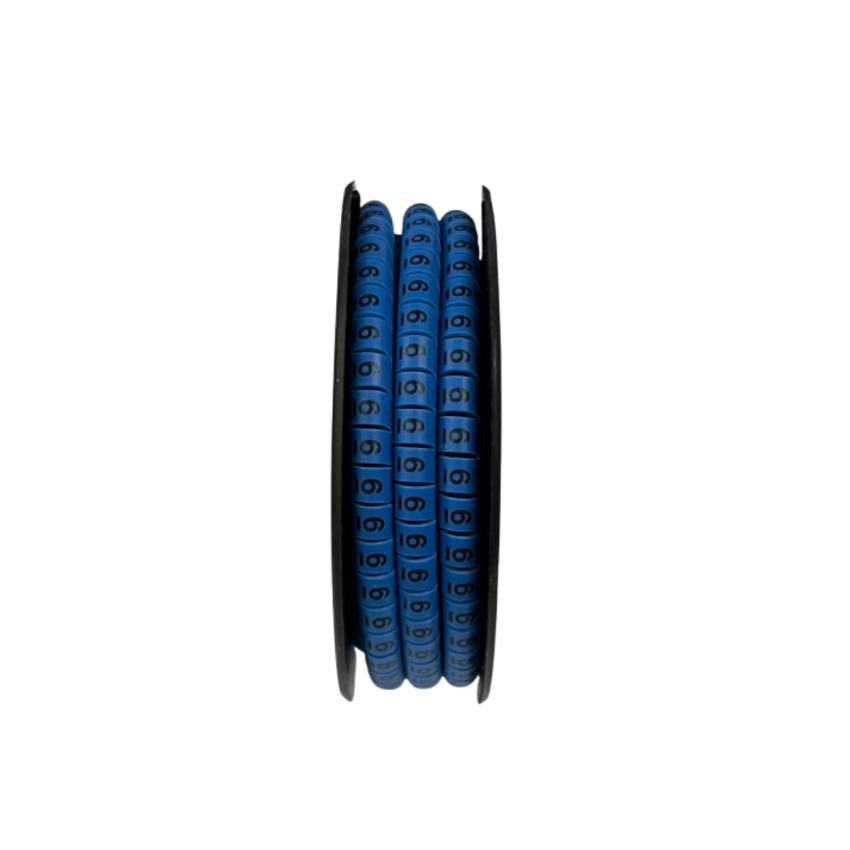 Grippes (6) Cable Marker 3.6mm to 5.2mm Color Blue 1roll 500pcs EC-2B Wire Tagging
