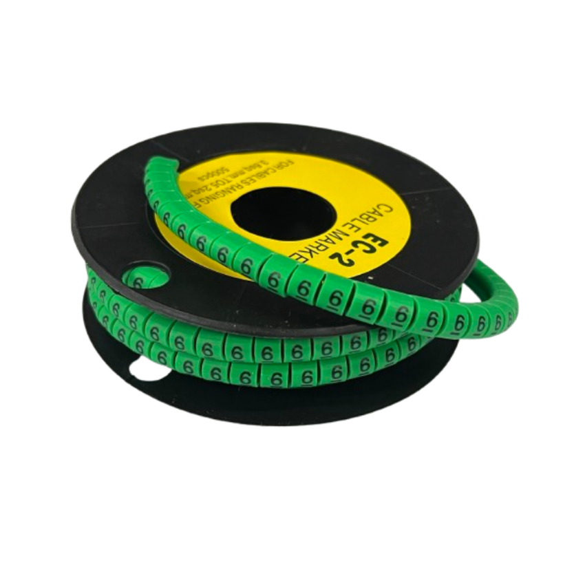 Grippes (6) Cable Marker 3.6mm to 5.2mm 500pcs EC-2G Wire Tagging