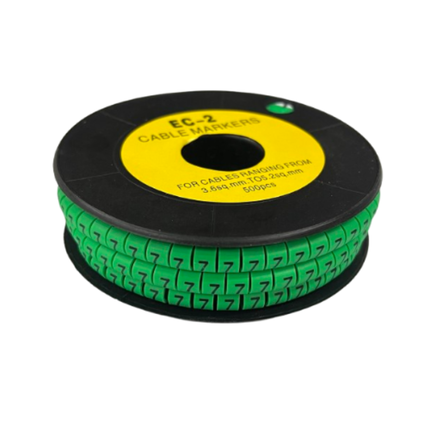 Grippes (7) Cable Marker 3.6mm to 5.2mm 500pcs EC-2G Wire Tagging