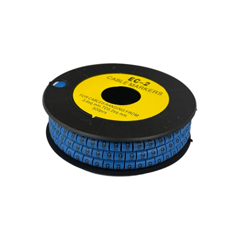 Grippes (9) Cable Marker 3.6mm to 5.2mm Color Blue 1roll 500pcs EC-2B Wire Tagging