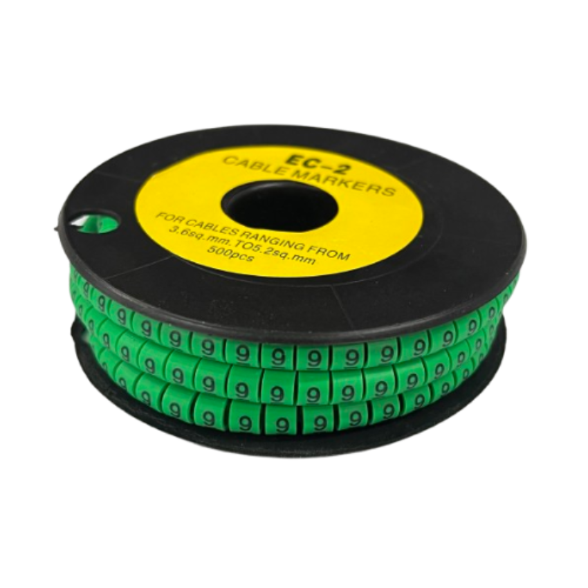 Grippes (9) Cable Marker 3.6mm to 5.2mm 500pcs EC-2G Wire Tagging