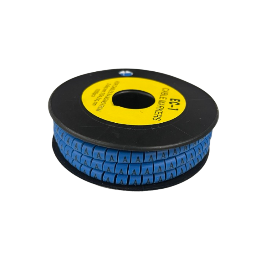 Grippes (A) Cable Marker 3.6mm to 5.2mm Color Blue 1roll 500pcs EC-2B Wire Tagging