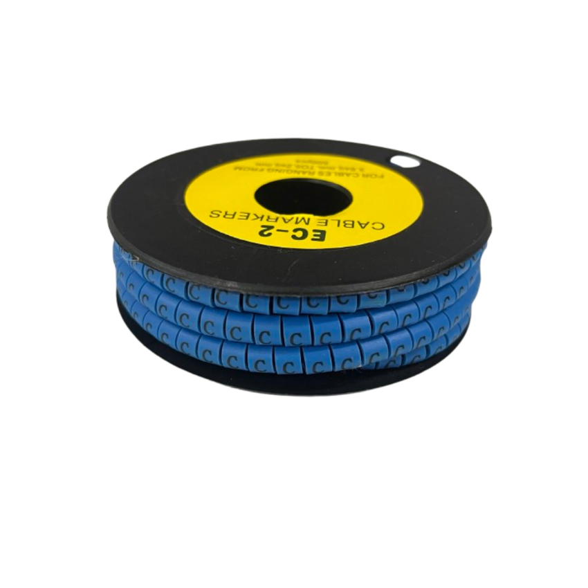 Grippes (C) Cable Marker 3.6mm to 5.2mm Color Blue 1roll 500pcs EC-2B Wire Tagging