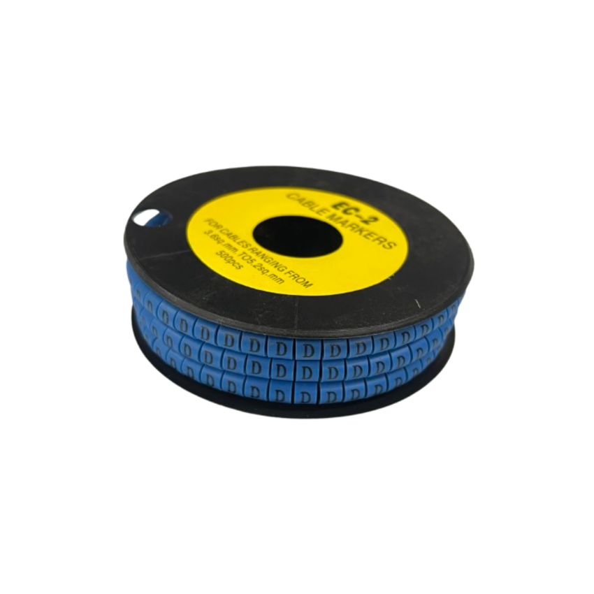 Grippes (D) Cable Marker 3.6mm to 5.2mm Color Blue 1roll 500pcs EC-2B Wire Tagging