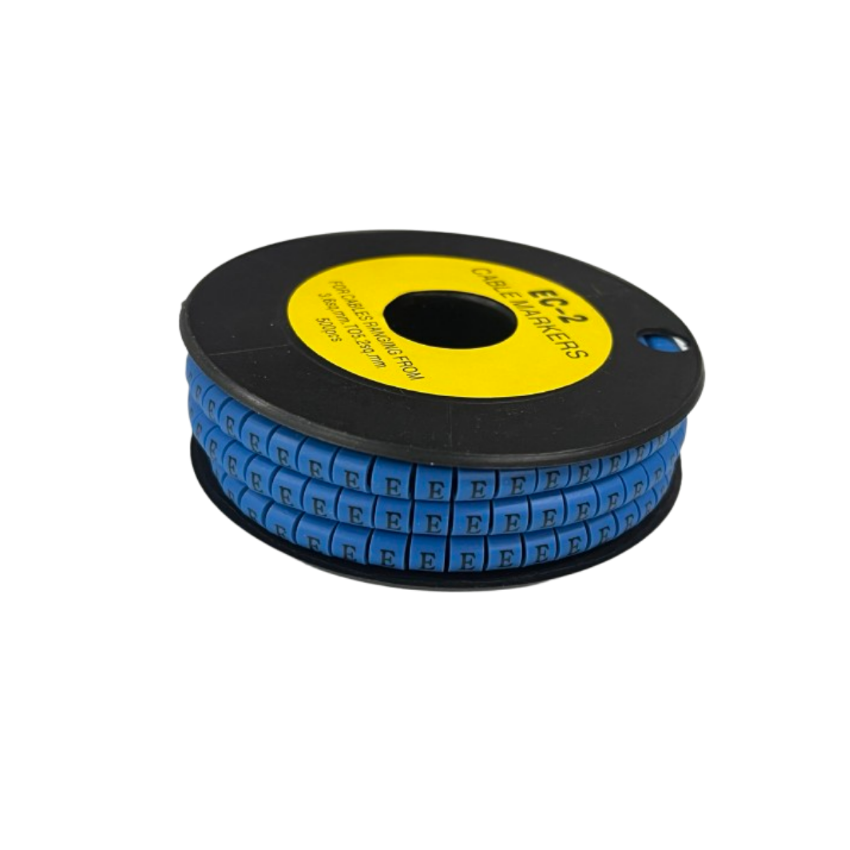 Grippes (E) Cable Marker 3.6mm to 5.2mm Color Blue 1roll 500pcs EC-2B Wire Tagging