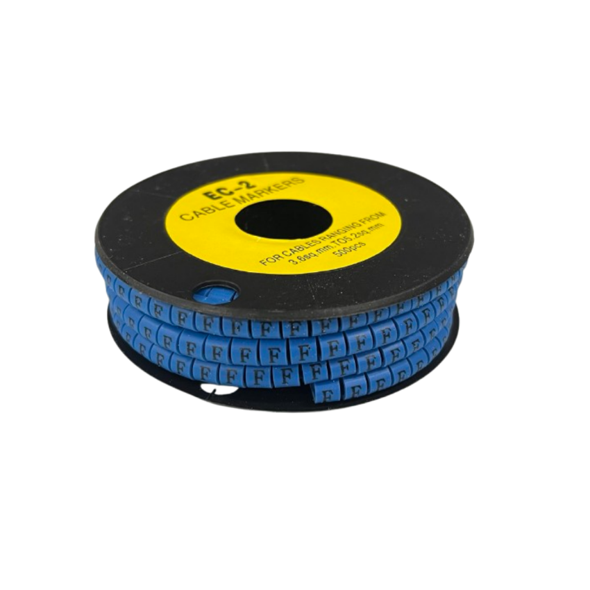 Grippes (F) Cable Marker 3.6mm to 5.2mm Color Blue 1roll 500pcs EC-2B Wire Tagging