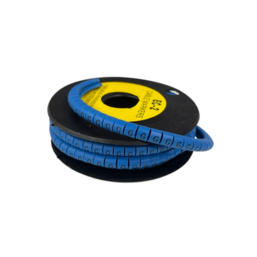 Grippes (G) Cable Marker 3.6mm to 5.2mm Color Blue 1roll 500pcs EC-2B Wire Tagging