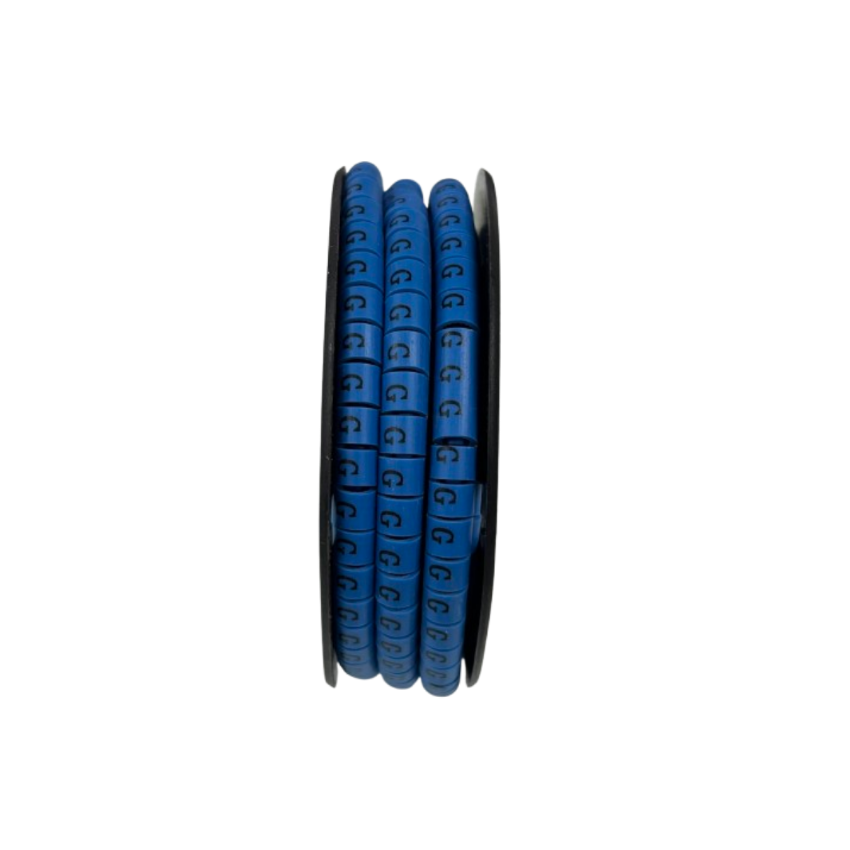 Grippes (G) Cable Marker 3.6mm to 5.2mm Color Blue 1roll 500pcs EC-2B Wire Tagging