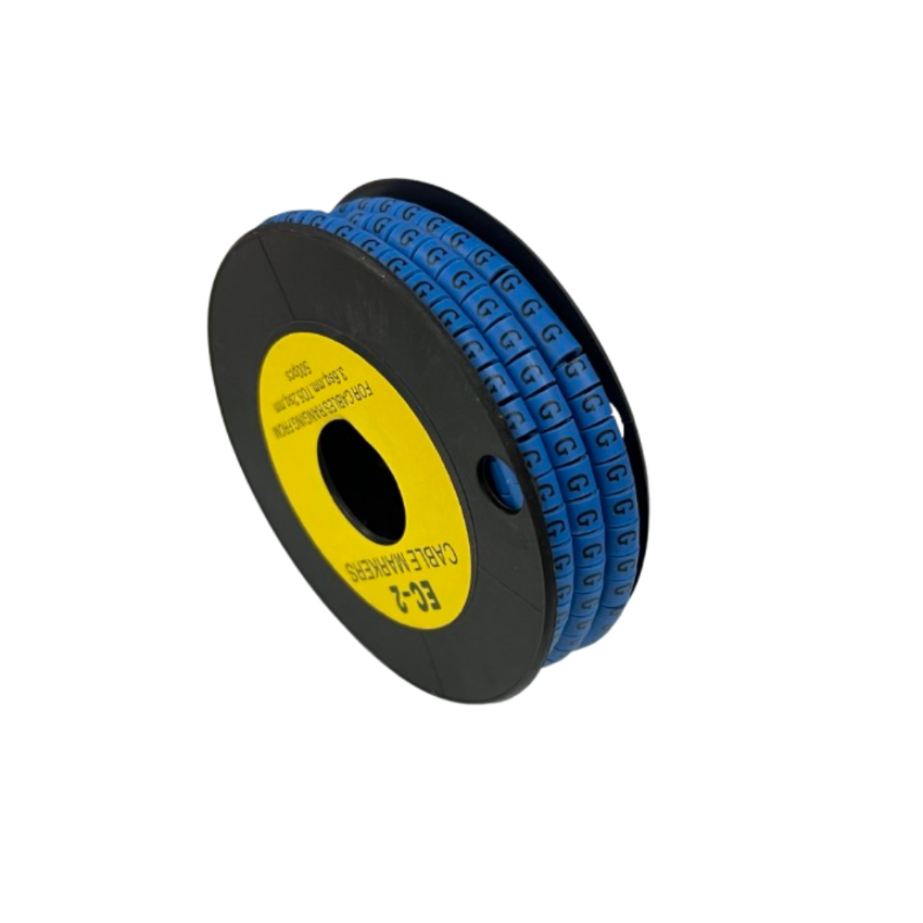 Grippes (G) Cable Marker 3.6mm to 5.2mm Color Blue 1roll 500pcs EC-2B Wire Tagging