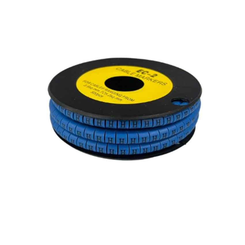 Grippes (H) Cable Marker 3.6mm to 5.2mm Color Blue 1roll 500pcs EC-2B Wire Tagging