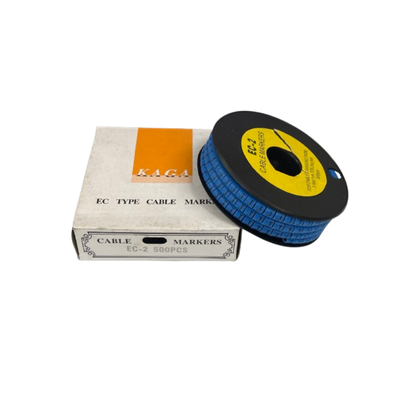 Grippes (J) Cable Marker 3.6mm to 5.2mm Color Blue 1roll 500pcs EC-2B Wire Tagging