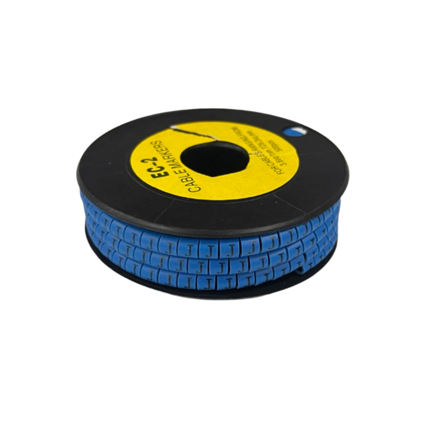 Grippes (J) Cable Marker 3.6mm to 5.2mm Color Blue 1roll 500pcs EC-2B Wire Tagging