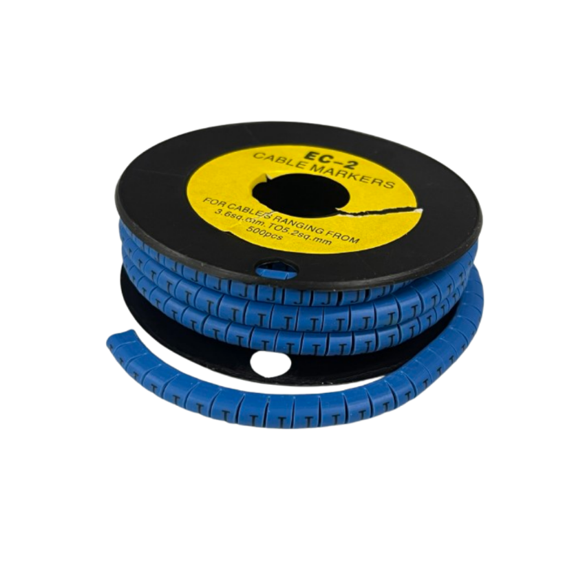 Grippes (J) Cable Marker 3.6mm to 5.2mm Color Blue 1roll 500pcs EC-2B Wire Tagging
