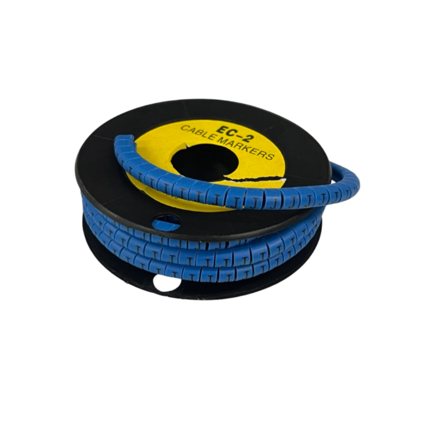 Grippes (J) Cable Marker 3.6mm to 5.2mm Color Blue 1roll 500pcs EC-2B Wire Tagging