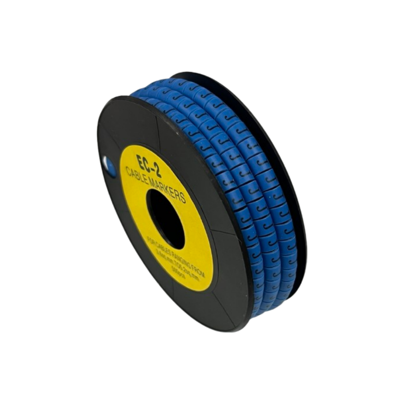 Grippes (J) Cable Marker 3.6mm to 5.2mm Color Blue 1roll 500pcs EC-2B Wire Tagging