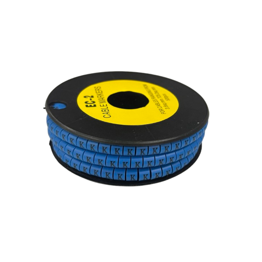 Grippes (K) Cable Marker 3.6mm to 5.2mm Color Blue 1roll 500pcs EC-2B Wire Tagging
