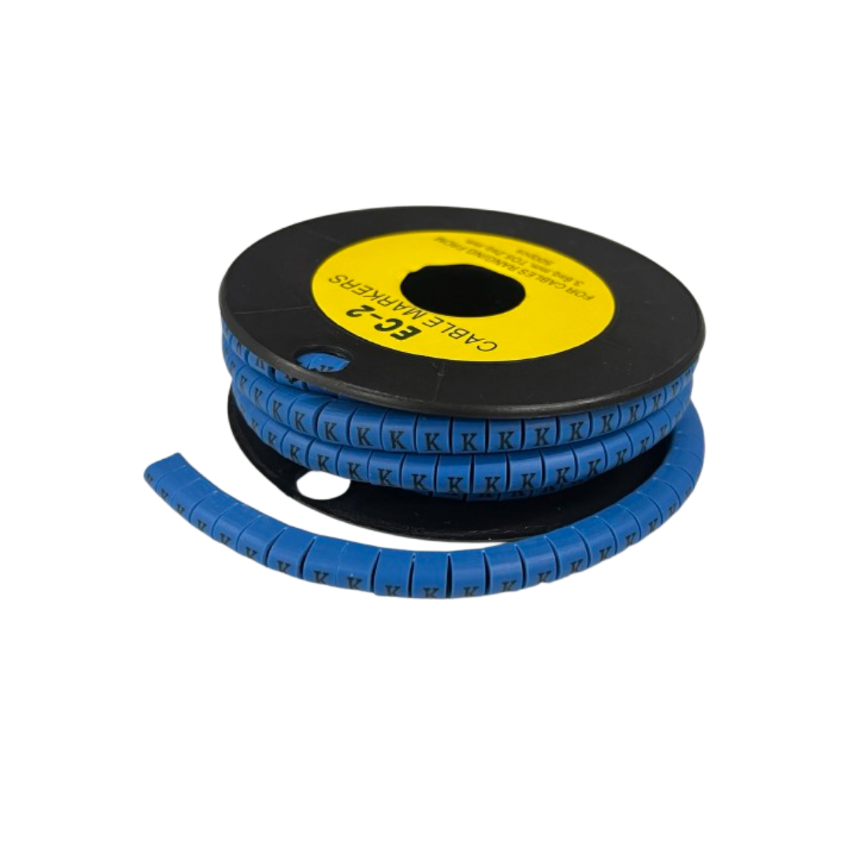 Grippes (K) Cable Marker 3.6mm to 5.2mm Color Blue 1roll 500pcs EC-2B Wire Tagging