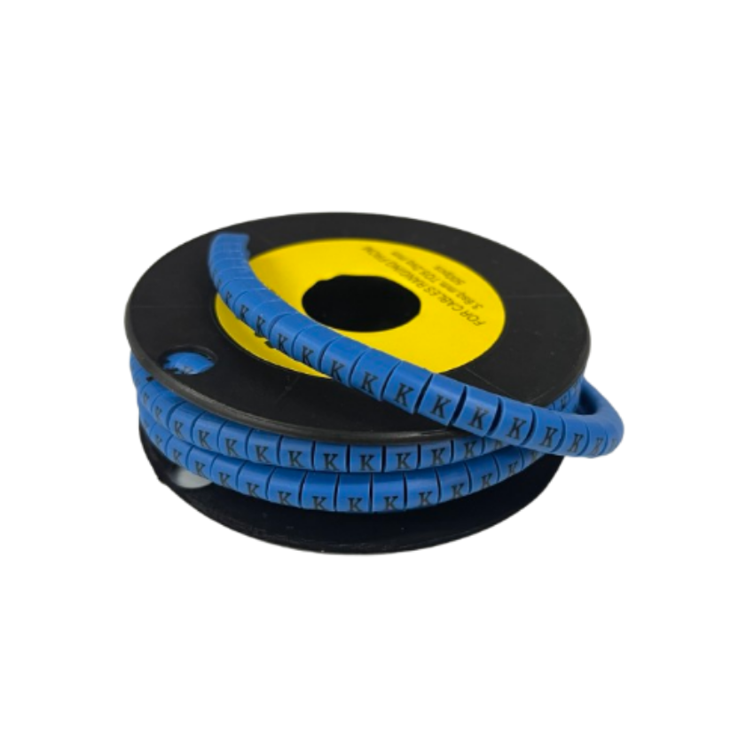 Grippes (K) Cable Marker 3.6mm to 5.2mm Color Blue 1roll 500pcs EC-2B Wire Tagging