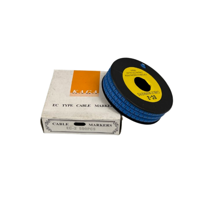 Grippes (L) Cable Marker 3.6mm to 5.2mm Color Blue 1roll 500pcs EC-2B Wire Tagging
